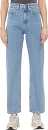 Calvin Klein Γυναικείο Ψηλόμεσο Υφασμάτινο Παντελόνι σε Ίσια Γραμμή BLUE