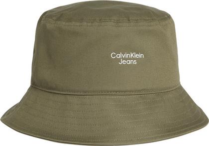 Calvin Klein Υφασμάτινo Ανδρικό Καπέλο Στυλ Bucket Χακί