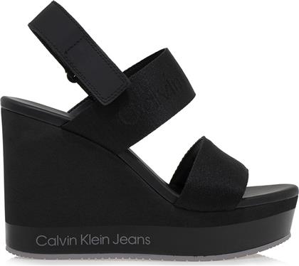 Calvin Klein Καλοκαιρινές Γυναικείες Πλατφόρμες Μαύρες