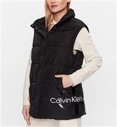 Calvin Klein Κοντό Γυναικείο Αμάνικο Puffer Μπουφάν Μαύρο