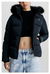 Calvin Klein Κοντό Γυναικείο Puffer Μπουφάν για Χειμώνα Μαύρο από το Modivo