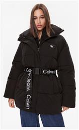 Calvin Klein Κοντό Γυναικείο Puffer Μπουφάν για Χειμώνα Μαύρο.