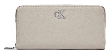 Calvin Klein Minimal Monogram Δερμάτινο Γυναικείο Πορτοφόλι με RFID Μπεζ από το Modivo