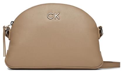 Calvin Klein Re-lock Γυναικεία Τσάντα Χιαστί Μπεζ