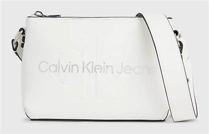 Calvin Klein Sculpted Camera Γυναικεία Τσάντα Χιαστί Λευκή