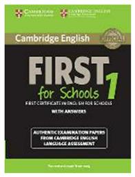 Cambridge English First 1 for Schools for Revised Exam From 2015 Student's Book With Answers