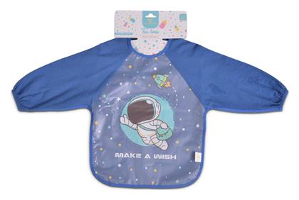 Cangaroo Ποδιά Υφασμάτινη με Κουμπί Tea Time με Μανίκια Blue για 6 m+