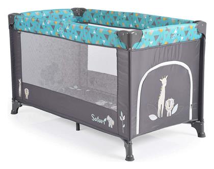 Cangaroo Safari Παρκοκρέβατο Grey-Turquoise 125x65cm