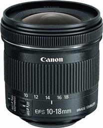 Canon Crop Φωτογραφικός Φακός EF-S 10-18mm f/4.5-5.6 IS STM Wide Angle Zoom για Canon EF-S Mount Black