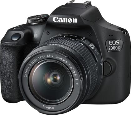Canon DSLR Φωτογραφική Μηχανή EOS 2000D Crop Frame Kit (EF-S 18-55mm F3.5-5.6 IS ΙΙ) Black από το Public