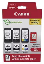 Canon PG-545 XL x2 / CL-546 XL Γνήσιο Photo Value Pack με 3 Μελάνια Εκτυπωτή InkJet από το Public