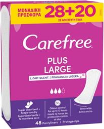 CareFree Plus Large Light Scent Σερβιετάκια για Αυξημένη Ροή 3 Σταγόνες 28τμχ & 20τμχ Κωδικός: 7686956