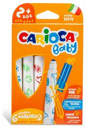 Carioca Baby Valorous Marker 2+ Πλενόμενοι Μαρκαδόροι Ζωγραφικής Χονδροί σε 6 Χρώματα