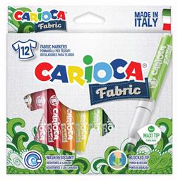 Carioca Fabric Σετ Μαρκαδόροι Ανεξίτηλοι για Ύφασμα 12 Συσκευασίες 12τμχ