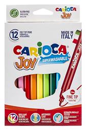 Carioca Joy Πλενόμενοι Μαρκαδόροι Ζωγραφικής Λεπτοί σε 12 Χρώματα από το Moustakas Toys