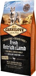 Carnilove Fresh Ostrich & Lamb 6kg Ξηρά Τροφή χωρίς Σιτηρά για Ενήλικους Σκύλους Μικρόσωμων Φυλών με Αρνί
