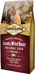 Carnilove Into The Wild Lamb & Wild Boar Ξηρά Τροφή για Ενήλικες Στειρωμένες Γάτες με Αρνί / Αγριογούρουνο 2kg