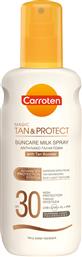 Carroten Magic Tan & Protect Milk Αδιάβροχη Αντηλιακή Κρέμα Προσώπου και Σώματος SPF30 σε Spray 200ml