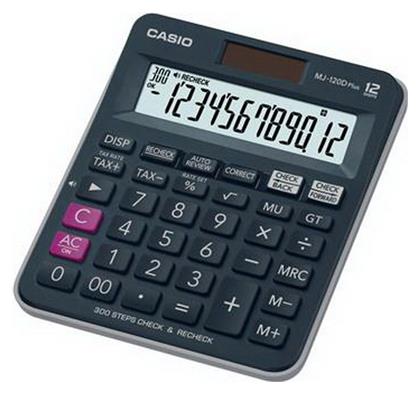 Casio Αριθμομηχανή Λογιστική 12 Ψηφίων σε Μαύρο Χρώμα