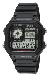 Casio Collection Ψηφιακό Ρολόι Χρονογράφος Μπαταρίας με Μαύρο Καουτσούκ Λουράκι από το Kiriakos Gofas