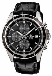 Casio Edifice Ρολόι Χρονογράφος Μπαταρίας με Μαύρο Δερμάτινο Λουράκι από το Kiriakos Gofas