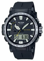 Casio Pro Trek Ρολόι Χρονογράφος Solar με Μαύρο Καουτσούκ Λουράκι από το Kiriakos Gofas