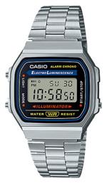 Casio Ψηφιακό Ρολόι Χρονογράφος Μπαταρίας με Ασημί Μεταλλικό Μπρασελέ