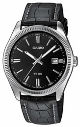 Casio Ρολόι Μπαταρίας με Μαύρο Δερμάτινο Λουράκι