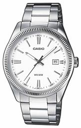 Casio Stainless Steel Ρολόι Μπαταρίας με Ένδειξη Ημερομηνίας