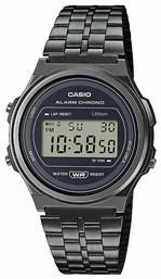 Casio Vintage Round Ψηφιακό Ρολόι Μπαταρίας με Μαύρο Μεταλλικό Μπρασελέ από το Kiriakos Gofas