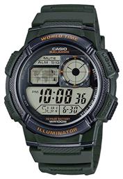Casio World Time Illuminator Ρολόι Μπαταρίας με Καουτσούκ Λουράκι