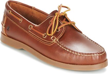 Casual Attitude Δερμάτινα Ανδρικά Boat Shoes σε Καφέ Χρώμα