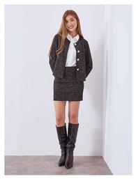 Celestino Γυναικεία Φούστα Μίνι Τουιντ Slim Fit Μαύρο