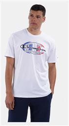Champion Ανδρικό T-shirt Λευκό με Λογότυπο