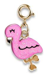 Charm Ιt Παιχνίδι Κόσμημα Gold Glitter Flamingo Charm
