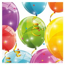 Χαρτοπετσέτες Sparkling Balloons Χαρτοπετσέτες 33x33 cm Πολύχρωμες 33x33εκ. 16τμχ από το BlablaToys