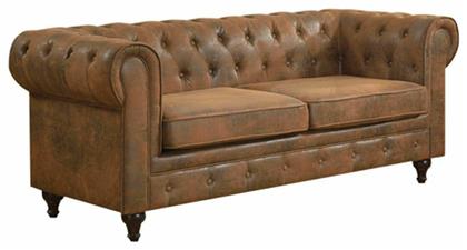 Chesterfield Τριθέσιος 190x82εκ. Antique Καφέ Camel