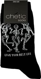 Chetic Live Your Best Life Γυναικείες Κάλτσες Με Σχέδια Μαύρες