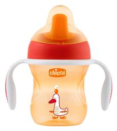 Chicco Εκπαιδευτικό Μπιμπερό Πλαστικό με Λαβές Πορτοκαλί για 6m+ 200ml