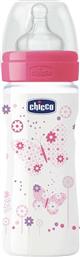 Chicco Well Being Μπιμπερό Πλαστικό Ροζ, Θηλή Σιλικόνης, 250ml από το Moustakas Toys