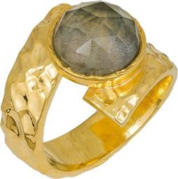 Χειροποίητο σφυρήλατο δαχτυλίδι με Λαμπραντορίτη 925 036933 036933 Ασήμι από το Kosmima24