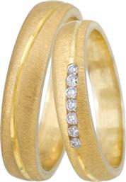 Χρυσές βέρες γάμου 18Κ με διαμάντια 18BR1111K 18BR1111K Χρυσός 18 Καράτια μεμονωμένο τεμάχιο από το Kosmima24
