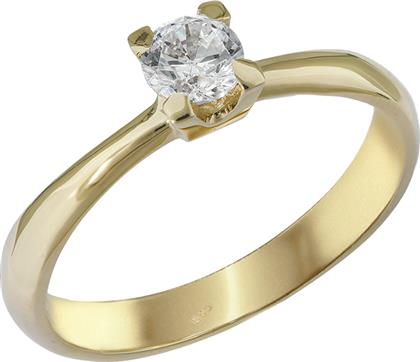 Χρυσό μονόπετρο δαχτυλίδι Κ14 027567 027567 Χρυσός 14 Καράτια από το Kosmima24