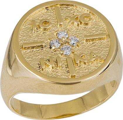 Χρυσό σεβαλιέ δαχτυλίδι Κ14 με μοτίφ Κωνσταντινάτο 034671 034671 Χρυσός 14 Καράτια από το Kosmima24