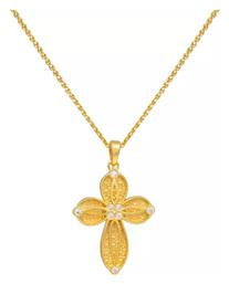 Χρυσός Σταυρός 14Κ Διπλής Όψης