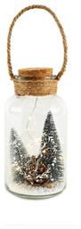 Χριστουγεννιάτικο Φωτιζόμενο LED Μεγάλο XMAS Glass Jar Θερμό Λευκό Μπαταρίας IP20 10x10x20cm