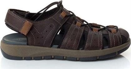Clarks Brixby Cove Δερμάτινα Ανδρικά Σανδάλια σε Καφέ Χρώμα από το Step One