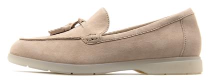 Clarks Edge Δερμάτινα Γυναικεία Loafers σε Μπεζ Χρώμα