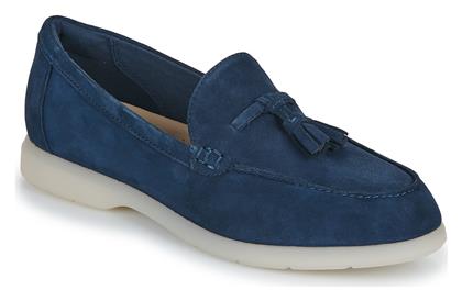 Clarks Edge Γυναικεία Μοκασίνια σε Μπλε Χρώμα