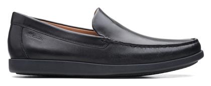 Clarks Ferius Creek Δερμάτινα Ανδρικά Μοκασίνια σε Μαύρο Χρώμα